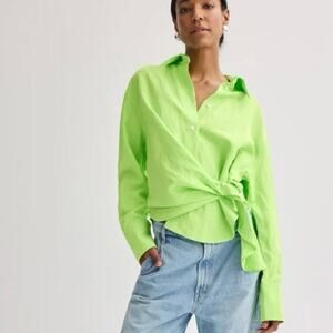 JW Anderson Draped Twisted neon green Shirt Size 6